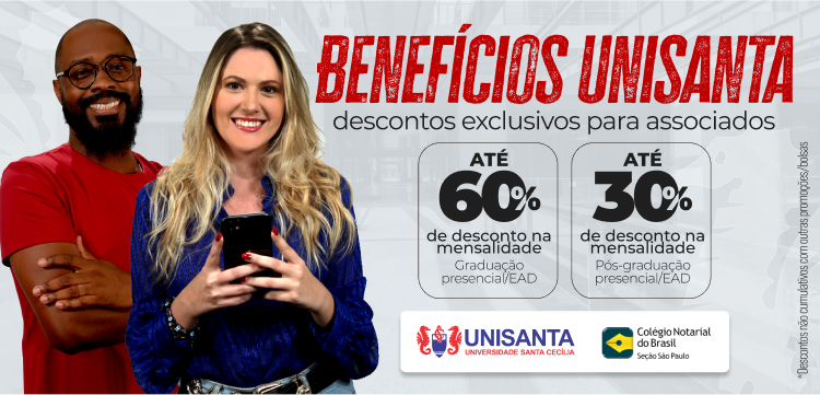 UNISANTA oferece até 60% de desconto para associados ao CNB/SP