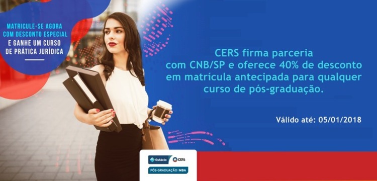 CERS oferece 40% de desconto para associados do CNB/SP