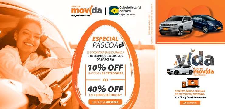 Movida oferece até 40% de desconto para associados ao CNB/SP