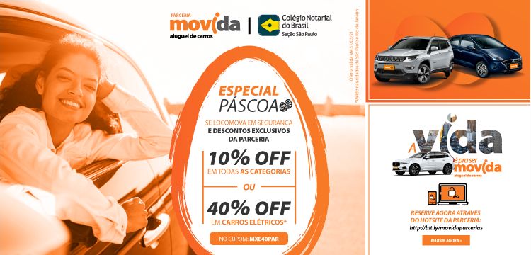Movida oferece até 40% de desconto para associados ao CNB/SP
