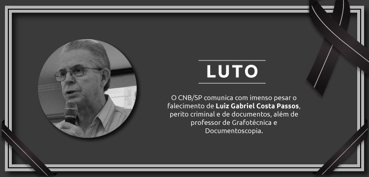CNB/SP informa o falecimento de Luiz Gabriel Costa Passos