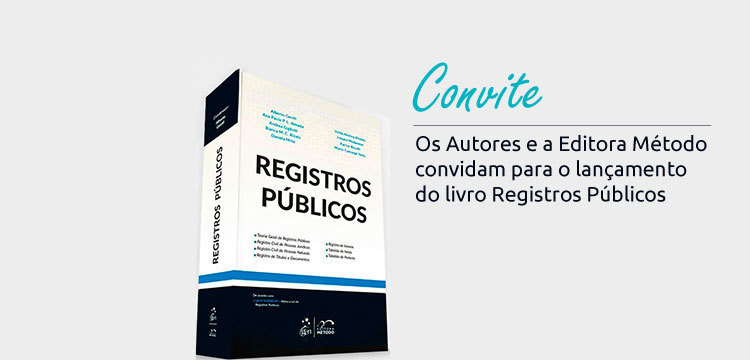 31 de outubro: Lançamento do livro Registros Públicos na Livraria da Vila