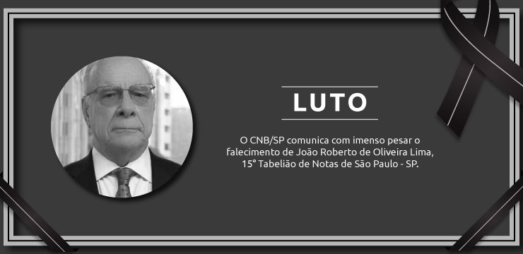 CNB/SP informa falecimento de João Roberto de Oliveira Lima