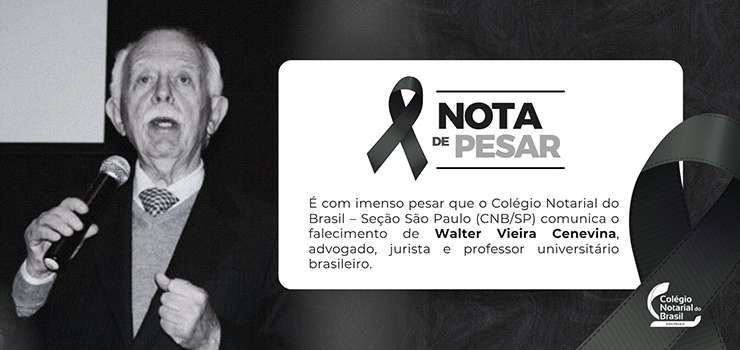 CNB/SP informa falecimento de Walter Vieira Cenevina