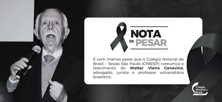 CNB/SP informa falecimento de Walter Vieira Cenevina