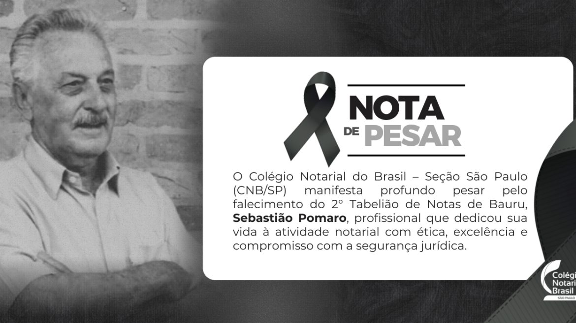 CNB/SP informa falecimento de Sebastião Pomaro